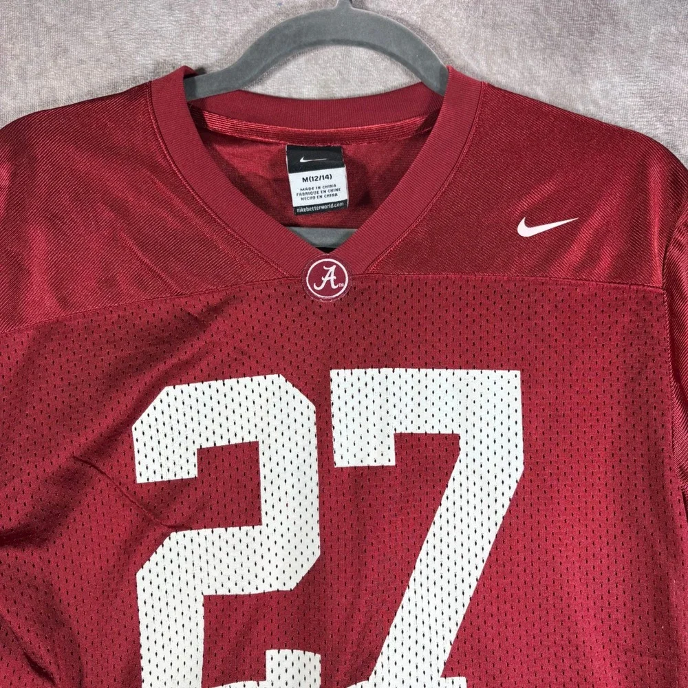 Nike Jersey Kids M 12/14 Red Alabama Crimson‎ Tide #27 Football Mesh V-Neck